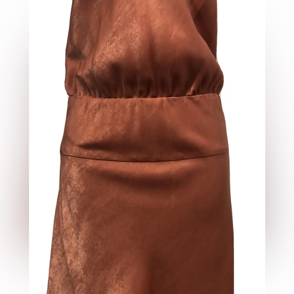 Women’s Banana Republic Orange Blouson Spaghetti Strap Dress Size 8 - Picture 7 of 8